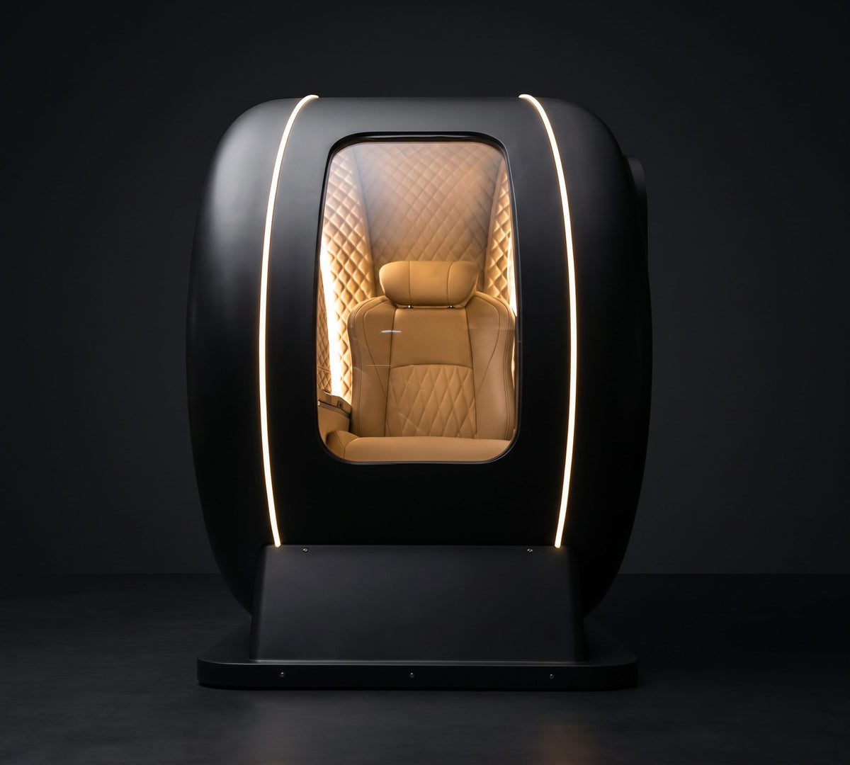 Next Level Hyperbaric 1-seats Deluxe vooraanzicht met verlichte loungestoel