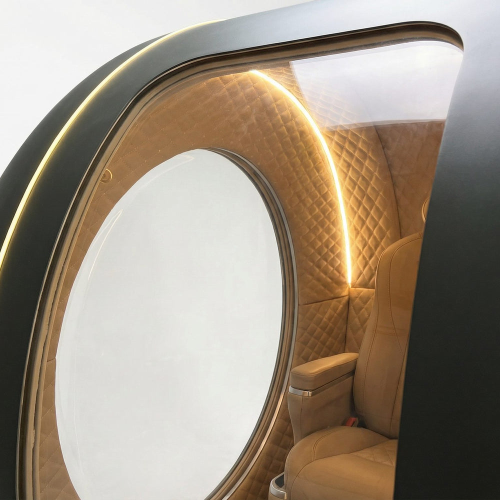 Patrijspoort en loungestoel van de Next Level Hyperbaric 1-seats Deluxe