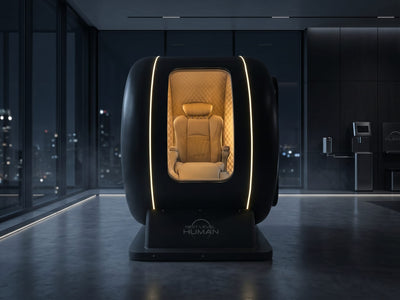 Next Level Hyperbaric 1-seats Deluxe in een penthouse in de avond
