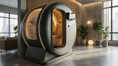 Next Level Hyperbaric 1-seats Deluxe in een lounge met planten