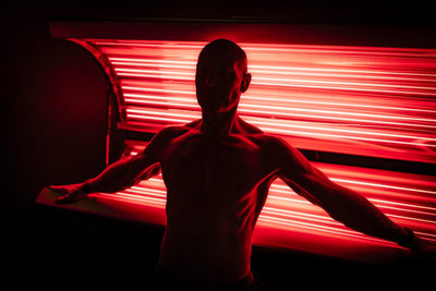 Close-up van rood en nabij-infrarood licht op de huid